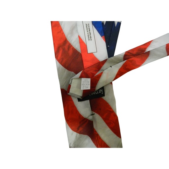 Ralph Marlin Men's Necktie Tie Silk  "Stars & Stripes" American Flag Patriotic - Picture 5 of 6